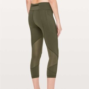 lululemon Pace Rival Mid-Rise Crop 22 inch - Olive - Size 10